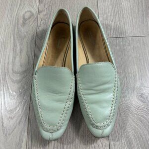 Vagabond Mint Green Leather Women's Loafers